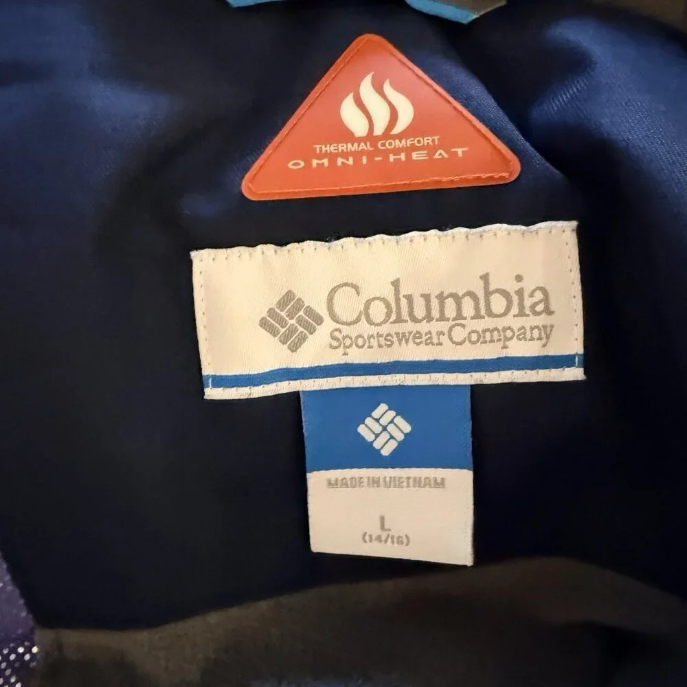 Columbia Jacket Youth Large 14/16 Navy Insulated Ski Omni Heat Alpine Action II